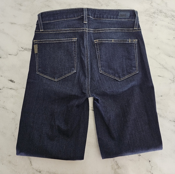PAIGE Hoxton Ultra Skinny High Rise Ankle Dark Blue Jean 28 Preowned - Picture 6 of 9